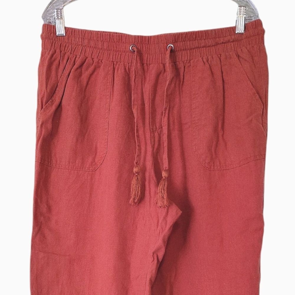 SoundStyle Country Rust Linen Blend Elastic Waist… - image 4